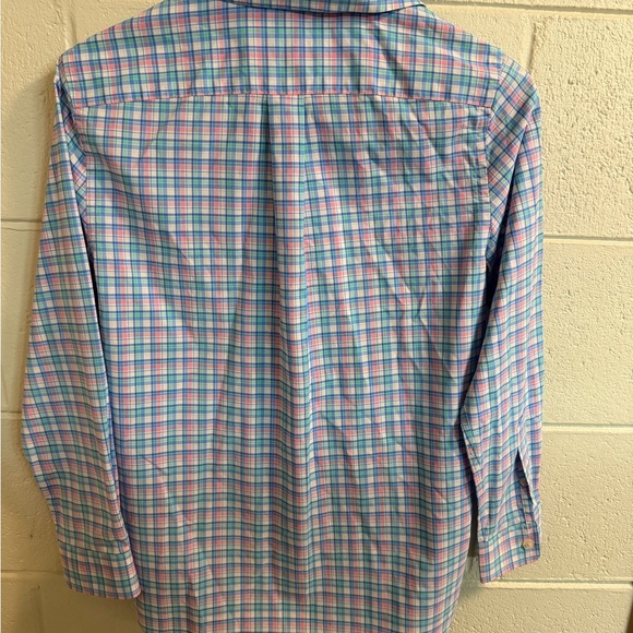 Vineyard Vines Pastel Plaid Whale Shirt performance size medium - Picture 4 of 4